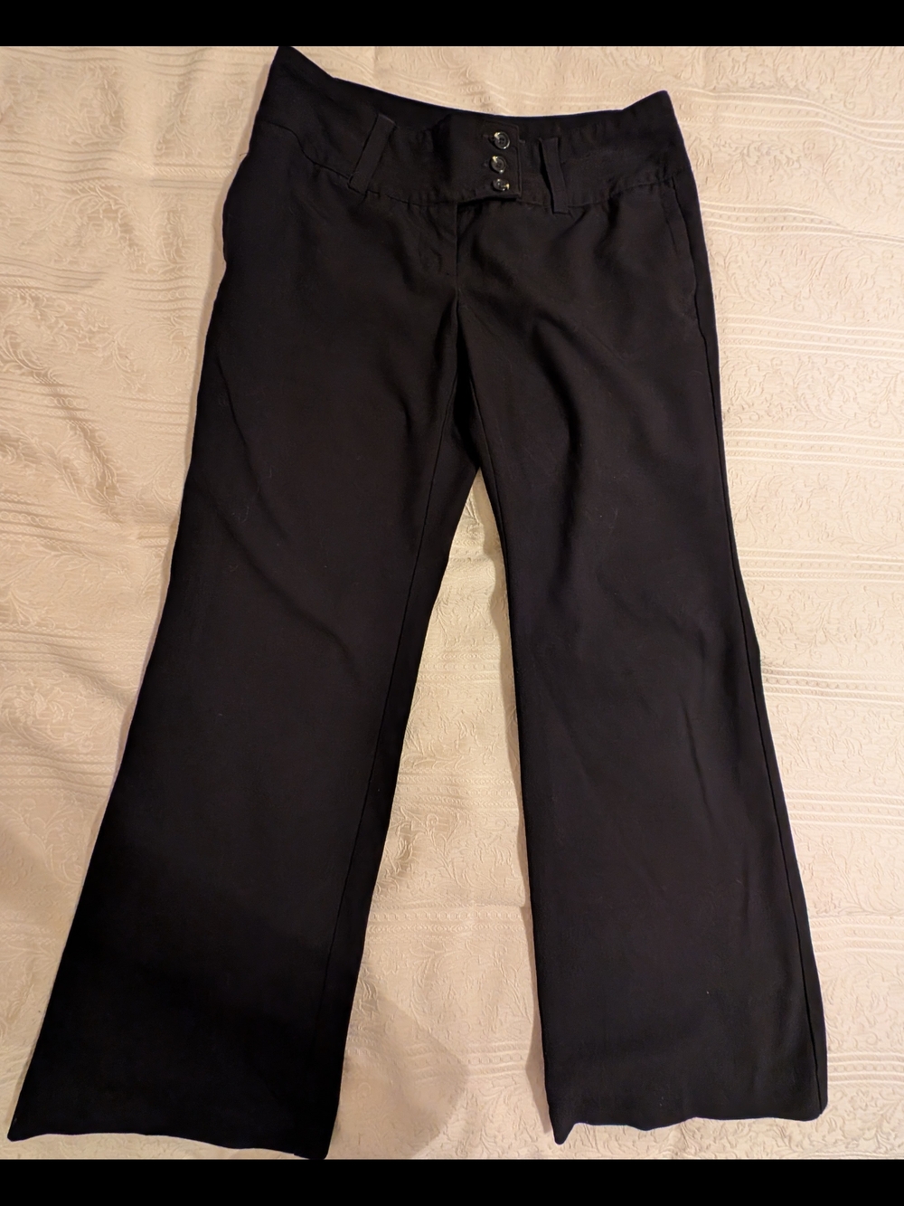 Daisy Fuentes Black Wide-Leg Trousers